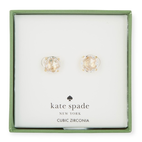 KATE SPADE CZ Earrings Gift Boxed Cubic Zirconia Stud Earrings NWT - Picture 1 of 10